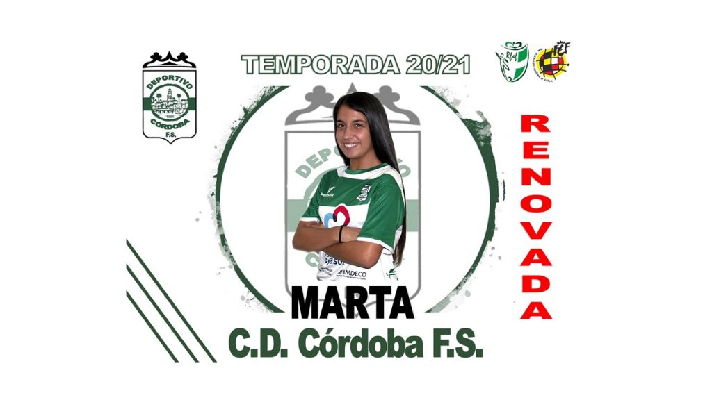 RENOVACIÓN | Marta García  continuará en la próxima temporada 2020/21 en la disciplina del Deportivo Córdoba F.S.